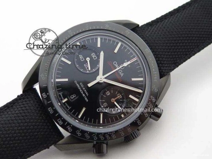 0817 DailyWear Speedmaster Professional Chronometer PVD Black Dial On Black Leather Strap A 8259